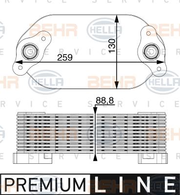 HELLA 8MO 376 779-341 - Oil Cooler, engine oil www.autospares.lv