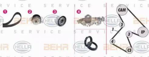 HELLA 8MP 376 806-891 - Water Pump & Timing Belt Set www.autospares.lv