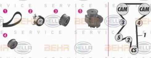 HELLA 8MP 376 806-841 - Water Pump & Timing Belt Set www.autospares.lv