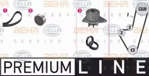 HELLA 8MP 376 800-811 - Водяной насос + комплект зубчатого ремня ГРМ www.autospares.lv