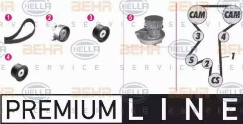 HELLA 8MP 376 801-811 - Водяной насос + комплект зубчатого ремня ГРМ www.autospares.lv