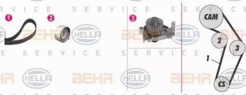 HELLA 8MP 376 808-831 - Water Pump & Timing Belt Set www.autospares.lv