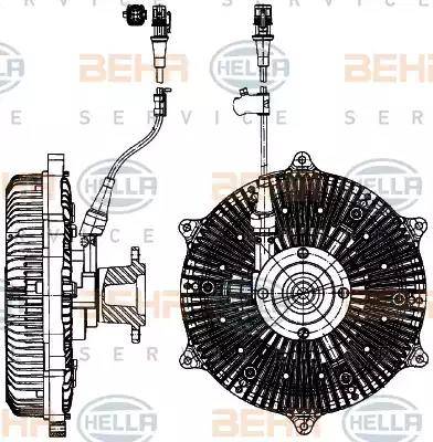 HELLA 8MV 376 907-121 - Sajūgs, Radiatora ventilators www.autospares.lv