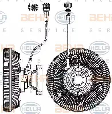 HELLA 8MV 376 907-311 - Sajūgs, Radiatora ventilators www.autospares.lv