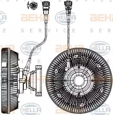 HELLA 8MV 376 907-321 - Sajūgs, Radiatora ventilators www.autospares.lv