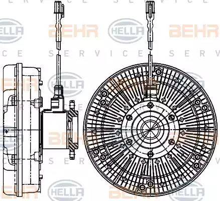 HELLA 8MV 376 907-251 - Sajūgs, Radiatora ventilators www.autospares.lv