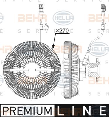 HELLA 8MV 376 912-171 - Sajūgs, Radiatora ventilators www.autospares.lv