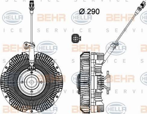 HELLA 8MV 376 791-701 - Sajūgs, Radiatora ventilators www.autospares.lv