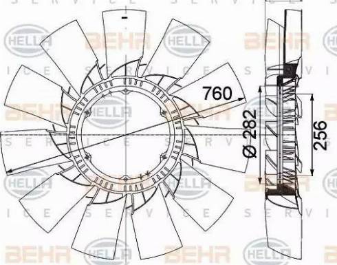 HELLA 8MV 376 757-501 - Ventilatora darba rats, Motora dzesēšanas sistēma www.autospares.lv