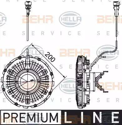 HELLA 8MV 376 757-121 - Sajūgs, Radiatora ventilators www.autospares.lv