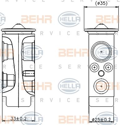 HELLA 8UW 351 004-264 - Izplešanās vārsts, Gaisa kond. sistēma www.autospares.lv