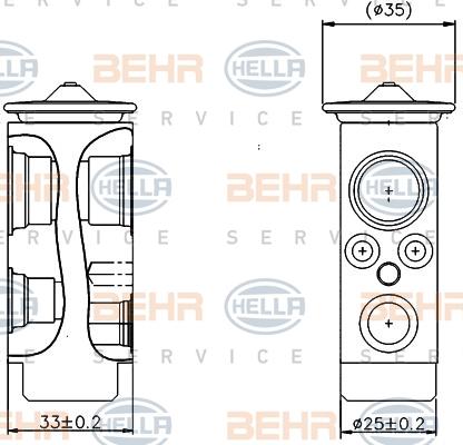 HELLA 8UW 351 004-284 - Izplešanās vārsts, Gaisa kond. sistēma www.autospares.lv