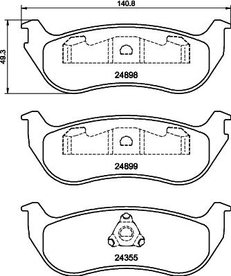 HELLA PAGID 8DB355040451 - Bremžu uzliku kompl., Disku bremzes autospares.lv