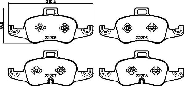 HELLA PAGID 8DB 355 040-381 - Bremžu uzliku kompl., Disku bremzes www.autospares.lv