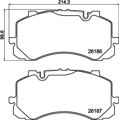 HELLA PAGID 8DB355040241 - Bremžu uzliku kompl., Disku bremzes www.autospares.lv