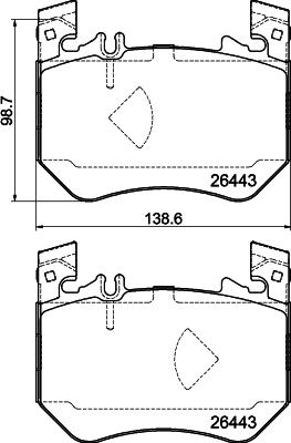 HELLA PAGID 8DB 355 043-071 - Bremžu uzliku kompl., Disku bremzes www.autospares.lv