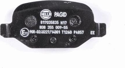 HELLA PAGID 8DB 355 009-551 - Тормозные колодки, дисковые, комплект www.autospares.lv