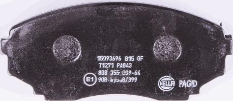 HELLA PAGID 8DB 355 009-641 - Тормозные колодки, дисковые, комплект www.autospares.lv