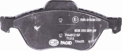 HELLA PAGID 8DB 355 009-091 - Bremžu uzliku kompl., Disku bremzes www.autospares.lv