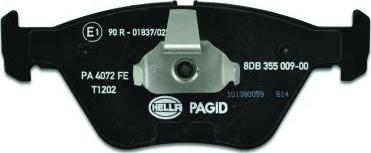 HELLA PAGID 8DB 355 009-001 - Bremžu uzliku kompl., Disku bremzes autospares.lv