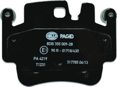 HELLA PAGID 8DB 355 009-281 - Bremžu uzliku kompl., Disku bremzes autospares.lv