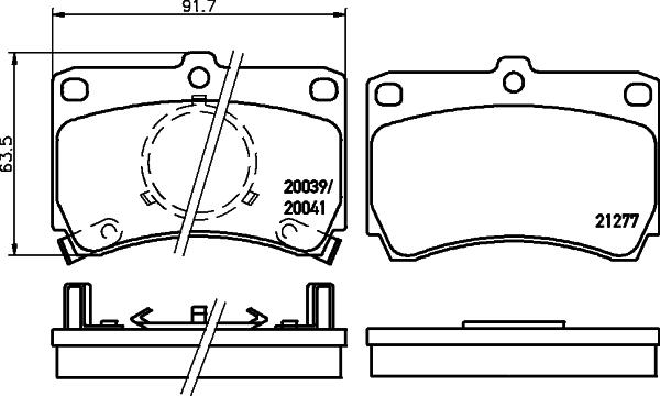 HELLA PAGID 8DB 355 005-631 - Bremžu uzliku kompl., Disku bremzes www.autospares.lv