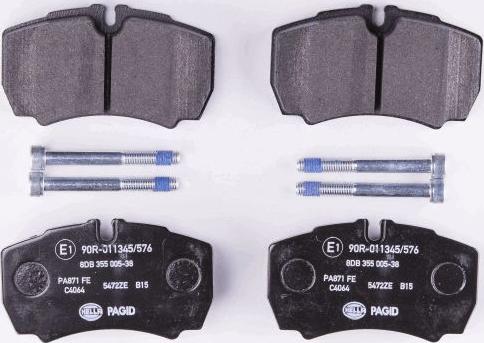 HELLA PAGID 8DB 355 005-381 - Brake Pad Set, disc brake www.autospares.lv