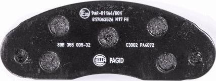 HELLA PAGID 8DB 355 005-321 - Bremžu uzliku kompl., Disku bremzes autospares.lv