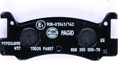 HELLA PAGID 8DB 355 005-701 - Bremžu uzliku kompl., Disku bremzes www.autospares.lv