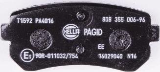 HELLA PAGID 8DB 355 006-961 - Brake Pad Set, disc brake www.autospares.lv