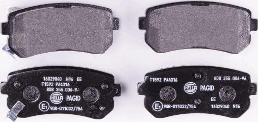 HELLA PAGID 8DB 355 006-961 - Brake Pad Set, disc brake www.autospares.lv