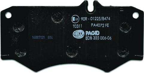 HELLA PAGID 8DB 355 006-061 - Bremžu uzliku kompl., Disku bremzes www.autospares.lv