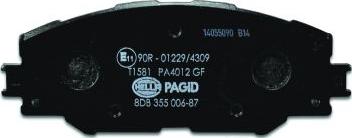 HELLA PAGID 8DB 355 006-871 - Bremžu uzliku kompl., Disku bremzes www.autospares.lv