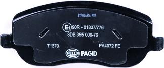 HELLA PAGID 8DB 355 006-761 - Bremžu uzliku kompl., Disku bremzes www.autospares.lv