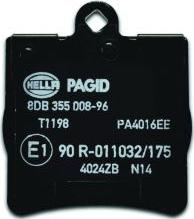 HELLA PAGID 8DB 355 008-961 - Bremžu uzliku kompl., Disku bremzes www.autospares.lv