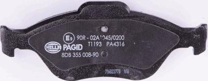 HELLA PAGID 8DB 355 008-901 - Bremžu uzliku kompl., Disku bremzes www.autospares.lv