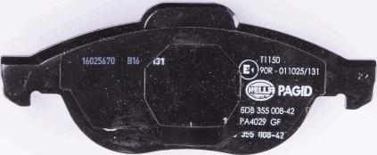 HELLA PAGID 8DB 355 008-421 - Brake Pad Set, disc brake www.autospares.lv