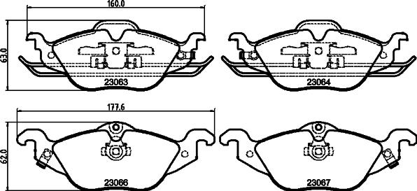 HELLA PAGID 8DB 355 008-571 - Тормозные колодки, дисковые, комплект www.autospares.lv