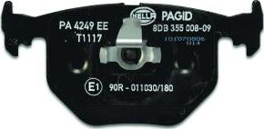 HELLA PAGID 8DB 355 008-091 - Bremžu uzliku kompl., Disku bremzes autospares.lv