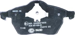 HELLA PAGID 8DB 355 008-001 - Bremžu uzliku kompl., Disku bremzes www.autospares.lv