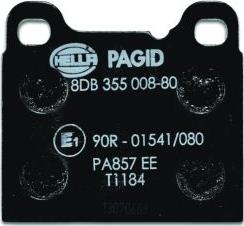 HELLA PAGID 8DB 355 008-801 - Bremžu uzliku kompl., Disku bremzes www.autospares.lv