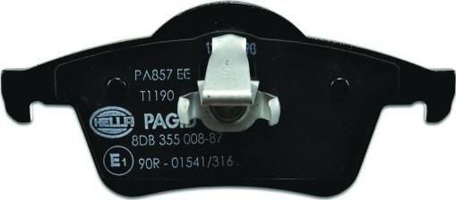 HELLA PAGID 8DB 355 008-871 - Bremžu uzliku kompl., Disku bremzes www.autospares.lv