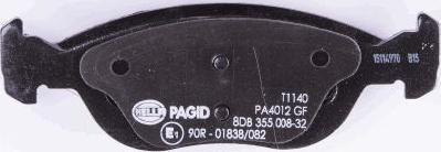 HELLA PAGID 8DB 355 008-321 - Bremžu uzliku kompl., Disku bremzes www.autospares.lv