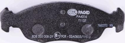 HELLA PAGID 8DB 355 008-291 - Bremžu uzliku kompl., Disku bremzes www.autospares.lv