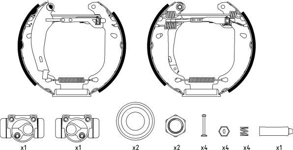 HELLA PAGID 8DB 355 003-911 - Bremžu loku komplekts www.autospares.lv