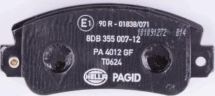 HELLA PAGID 8DB 355 007-121 - Bremžu uzliku kompl., Disku bremzes www.autospares.lv