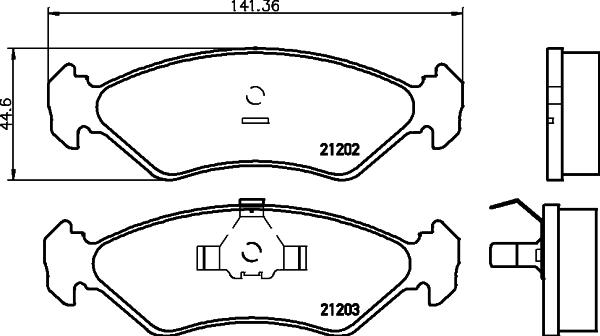 HELLA PAGID 8DB 355 007-391 - Bremžu uzliku kompl., Disku bremzes autospares.lv