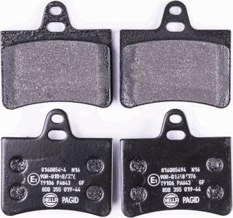 HELLA PAGID 8DB 355 019-441 - Bremžu uzliku kompl., Disku bremzes www.autospares.lv