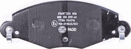 HELLA PAGID 8DB 355 019-421 - Bremžu uzliku kompl., Disku bremzes autospares.lv