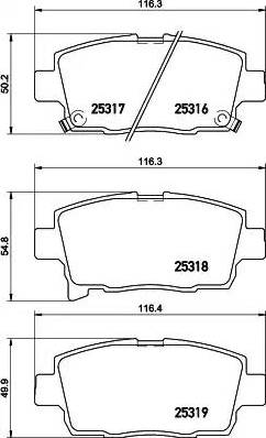 HELLA T2143 - Bremžu uzliku kompl., Disku bremzes autospares.lv